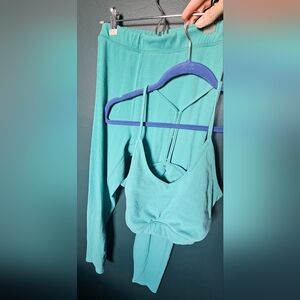 ALO Yoga Turquoise Ribbed Set